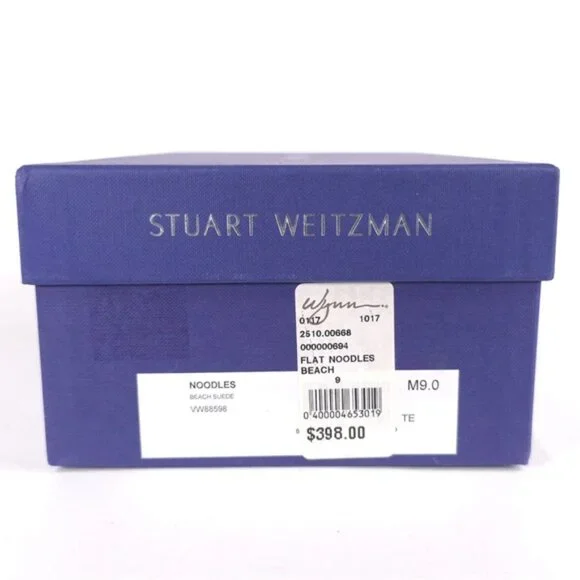 Stuart Weitzman Flats Noodles Beach Suede Embellished Lace Up Slide Size 9